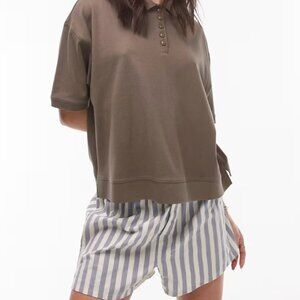Topshop short sleeve boxy polo